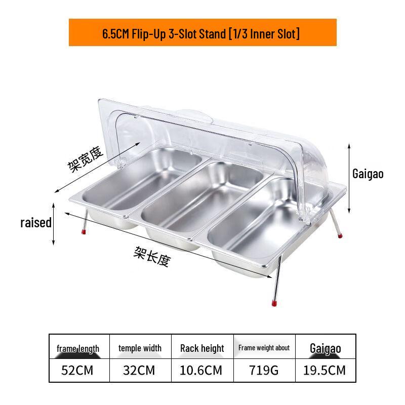 Stainless Steel Multi-Compartment Buffet Serving Tray