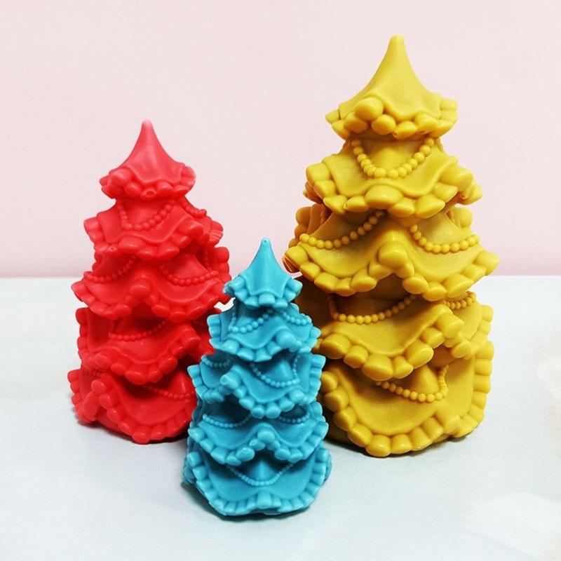 Silicone Molds Christmas Tree Candle Molds Handmade Casting Molds Ornament Molds Craft Supplies Plaster Molds