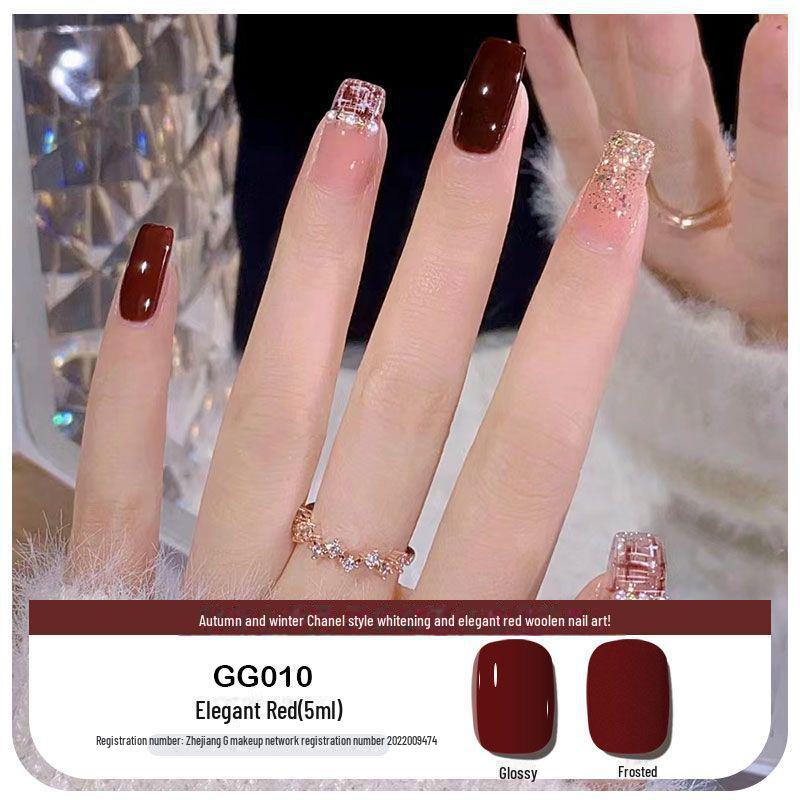 Platinum Haifei Nude Ice Gel Nail Polish - Trendy Transparent Nude from Xiaohongshu