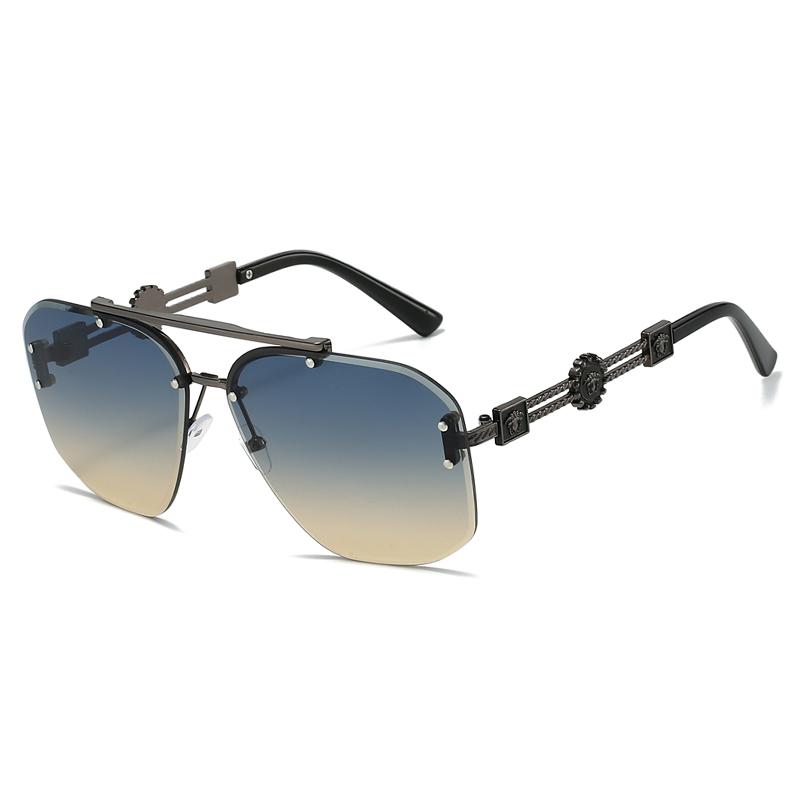 

Солнцезащитные очки-авиаторы в стиле ретро для мужчин и женщин, солнцезащитные очки с двойной перекладиной для улицы, винтажные очки для вождения, мужские градиентные очки для защиты от УФ-излучения