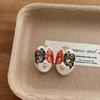Unique Design Multicolor Enamel Mask Facial Make-Up Face Drop Earrings For Women Real Gold Plated Alloy Statement Jewelry