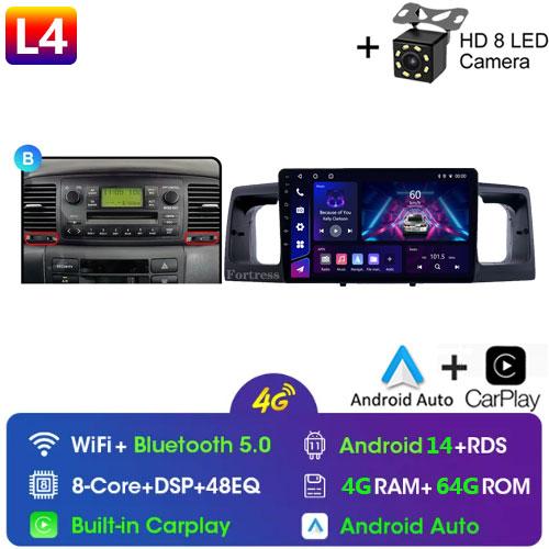 2Din Android14 For Toyota Corolla E120 E130 2000-2004 Car Radio Multimedia Video Player GPS Navigation Carplay Stereo Autoradio