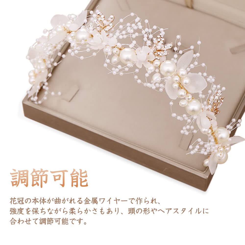 Samcos Hair Crystal Flower Hair Photo Japanese Clothing Ornament, Ribbon, Butterfly, Hairpin, Pearl, Beads, Crown, Ribbon, White, Headband, Kids,
