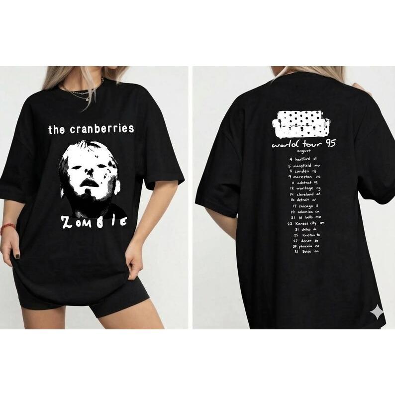 

Летняя Мода Трендовая Ретро 90-е Рок Футболка, Зомби The Cranberries Тур 1995 Винтажный Стиль Футболка, Альтернативный Гранж, Фестивальный Наряд 4XL