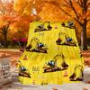 Excavator Pattern Outdoor Flannel Blankets, Outdoor Travel, Home Blankets, Fan Gifts,Suitable for All Seasons, Christmas Gifts. R1127142