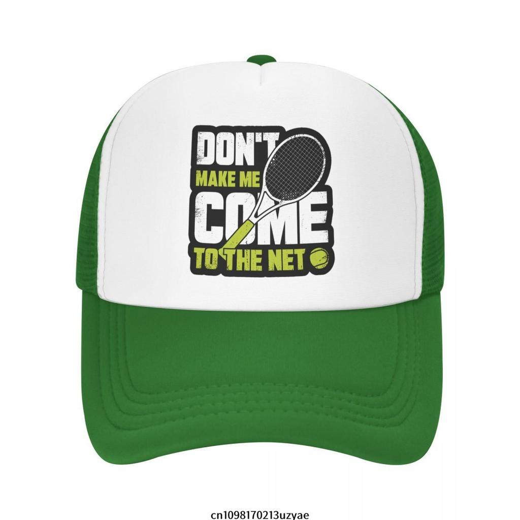 Dont Make Me Come To The Net Tennis Graphic Trucker Hat Polyester Adjustable Mesh Sport Cap