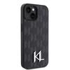 Karl Lagerfeld Klhcp15Spklpklk Iphone 15 / 14 / 13 6.1 Czarny/Black Hardcase Skóra Monogram Hot Stamp Metalowe Logo