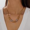 New European and American style punk gold-plated necklace, stainless steel heavy-duty minimalist style, personalized beaded accessory clavicle chain