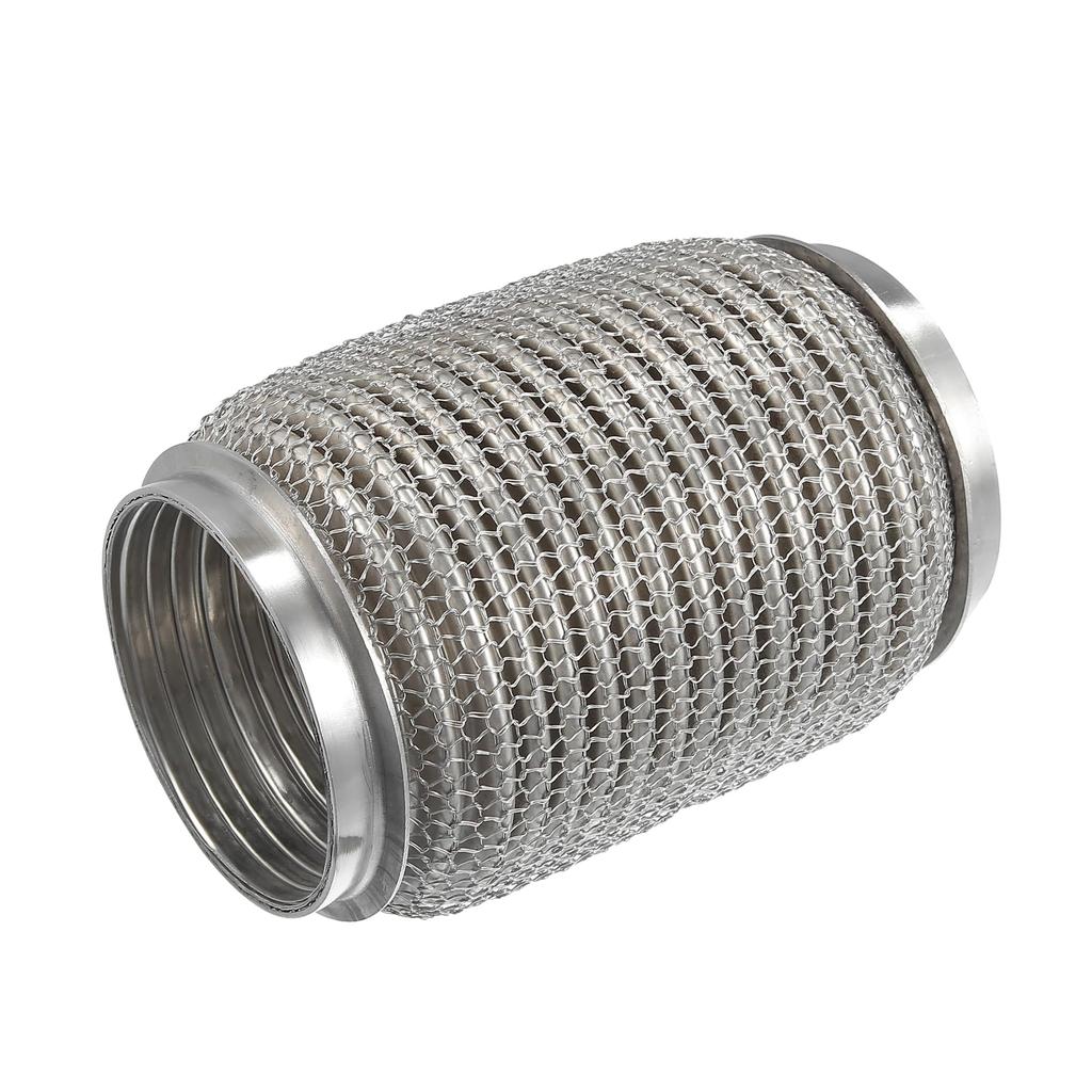ABSOPRO Flexibilní výfuková trubka Univerzální pro odolnou nerezovou trubku stříbrné barvy, 76x152mm, Vlnovec, Auta, Ocel,