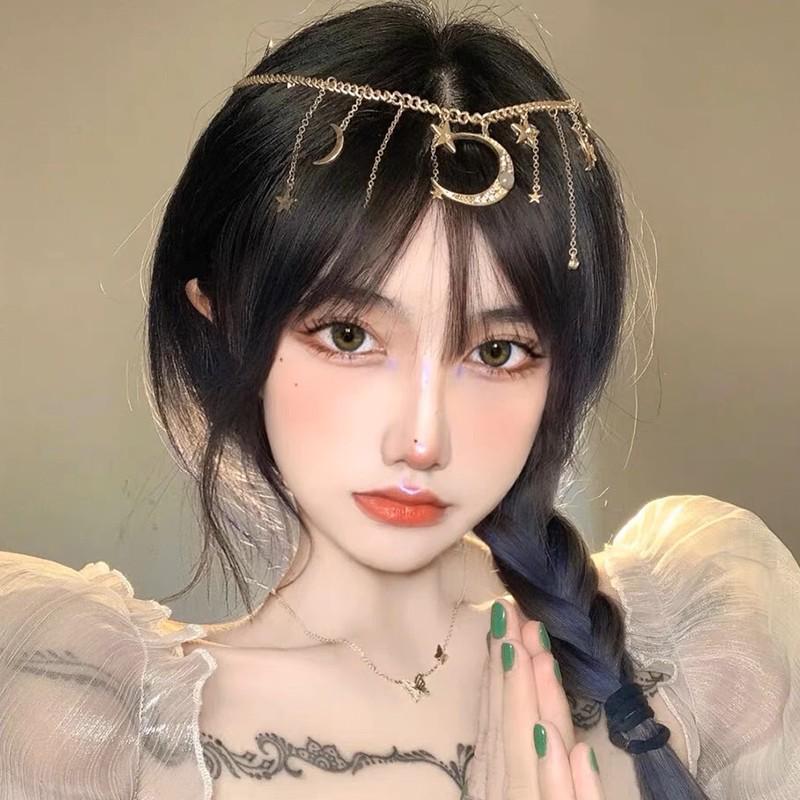 Bohemian Princess Tassel Forehead Pendant - Exotic Ethnic Style Hair Accessory