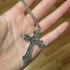 Church Crucifix Necklace Gothic Party Jewelry Pendant Necklace Vintage Alloy Indie Punk Choker Sweater Chain for Women
