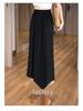 Damskie casualowe spodnie-spódnica z wysokim stanem i szerokimi nogawkami z rozcięciem