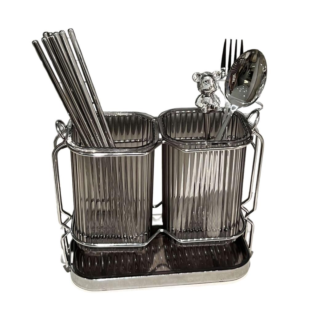 Wall Mounted Chopstick Container Kitchen Utensil Organizer Spork Spoon Holder Convenient Cutlery Drying Rack for Home