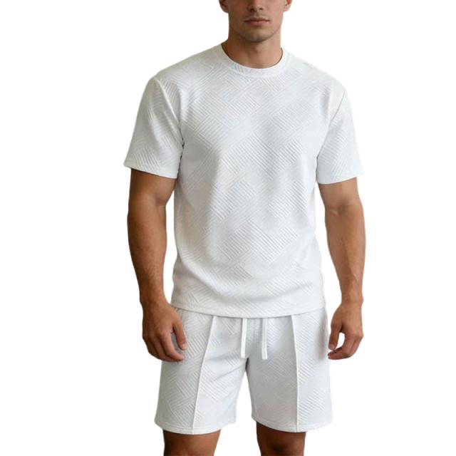 Men's Casual Sports Short Sleeve T-shirt Two-Piece Set
