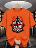 Fitness Gym Unisex Short Sleeve Tshirt No Pain No Gain Bodybuilder Dumbbell Flame Print O Neck Tee Workout Male Casual Fashion Tops