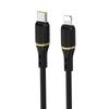 Kabel Przewód Usb-C - Iphone Lightning W Silikonowym Oplocie 30W 1M - Czarny