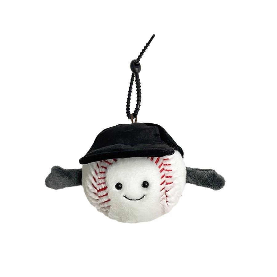 Soft And Adorable Plush Baseball Hat Charm With Short Fur For Hanging Bag