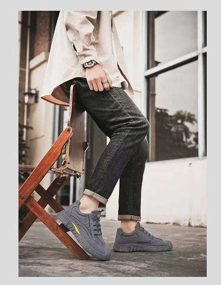 Men's Non-slip Wear-resistant Low-top Work Shoes for Construction and Casual Use