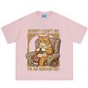Sorry I Cant Go Im An Indoor Cat Funny Cat Printed Tshirt Unisex Unisex Aesthetic Trend T Shirts Summer Casual Cotton Tshirts
