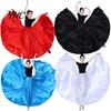 Damen Performance Rock Hoher Elastischer Bund Unifarbener Falten Super Weiter Saum Festival Tüll Satin Lang Spanischer Schwingtanz Bauchtanz Spezial