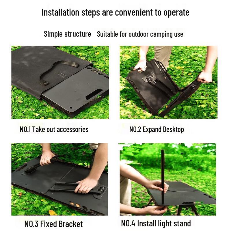 Lightweight All-Aluminum Adjustable Folding Camping Table
