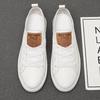 Sapatos Masculinos Planos de Couro Genuíno Feitos à Mão Marca Designer Calçado para Caminhada Antiderrapante ao Ar Livre Slip-on Casual Couro Sapato Vulcanizado