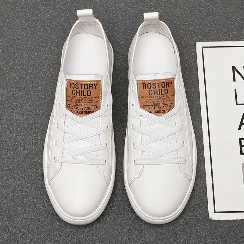 Sapatos Masculinos Planos de Couro Genuíno Feitos à Mão Marca Designer Calçado para Caminhada Antiderrapante ao Ar Livre Slip-on Casual Couro Sapato Vulcanizado