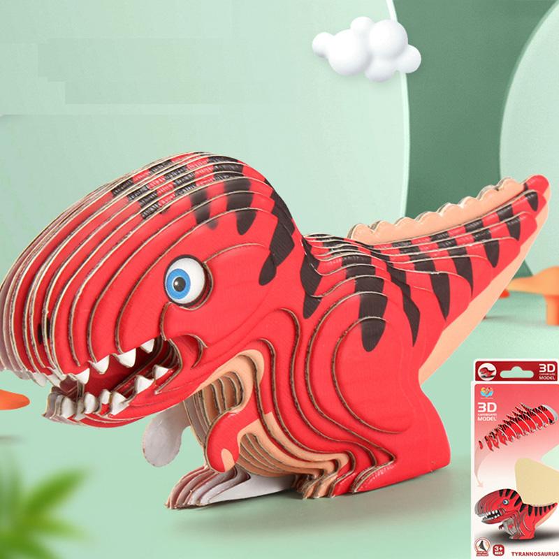 Dinosaur Paper Threedimensional Kids Intelligence Assembling Develop Puzzle