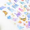 6Sheets Gold Foil Embossed Sticker Clear Cartoon PVC Resin Decorative Sticker for Journal Notebook Scrapbooking Supplies