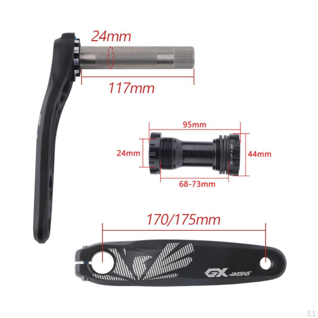 Mountain Bike Crankset 170 Mm with Crank Arms Lightweight for Cyclists
