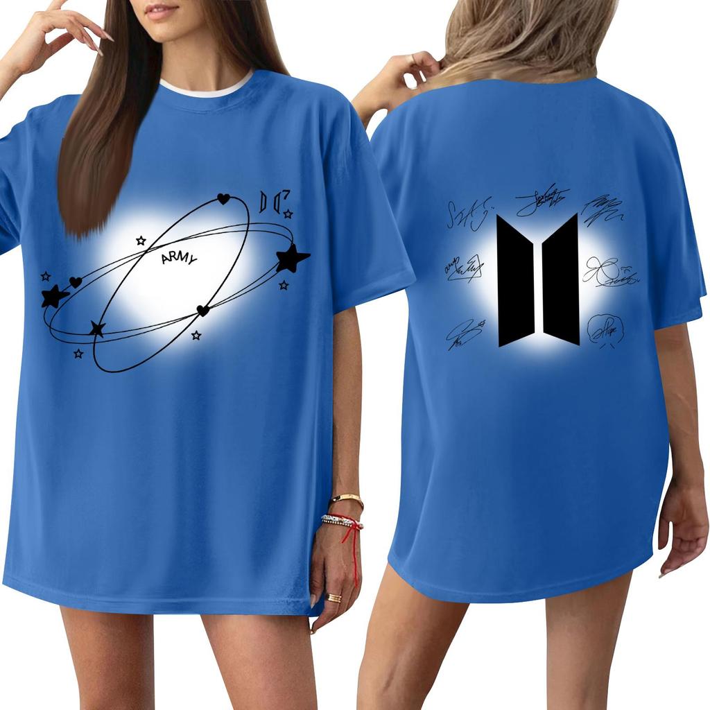 Hot Sale Korean KPOP BTS Letter Same Style Graphic Print T-Shirt Streetwear Fashion Summer New Tee Clothes Oversized Men Women Kpop Star T Shirt