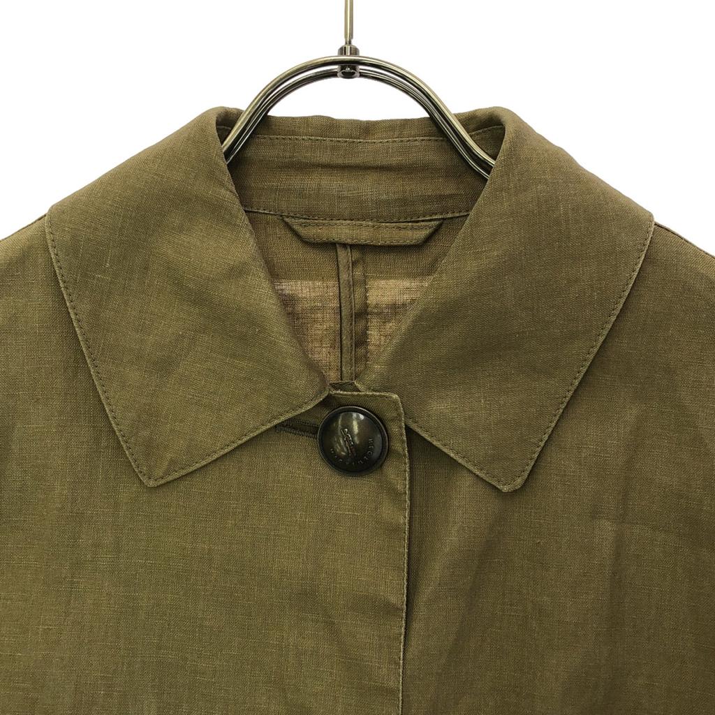 Mackintosh Made In England 100% Linen Stainless Collar Coat 34 Brown Women Used