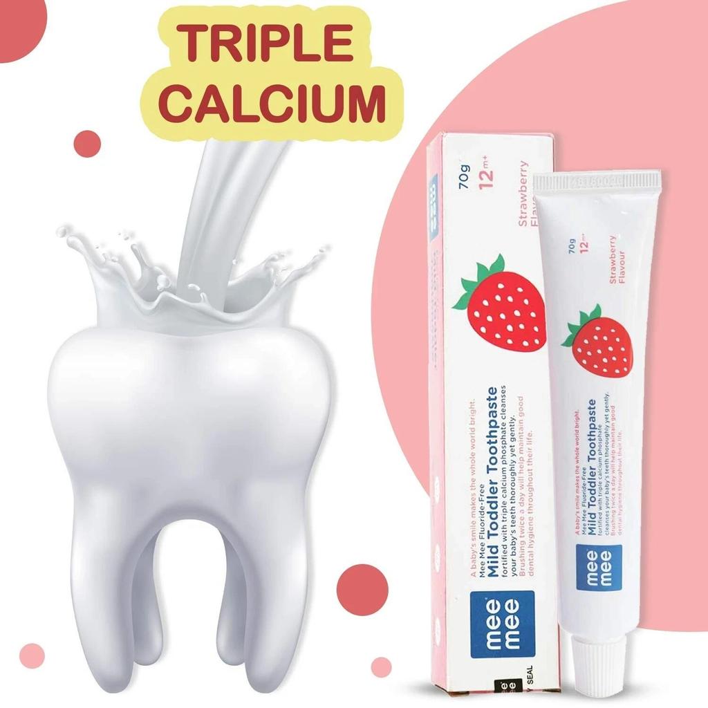 Mee Mee Baby Toothpaste Fluoride Free - Strawberry Flavour Toothpaste - 70 Gram