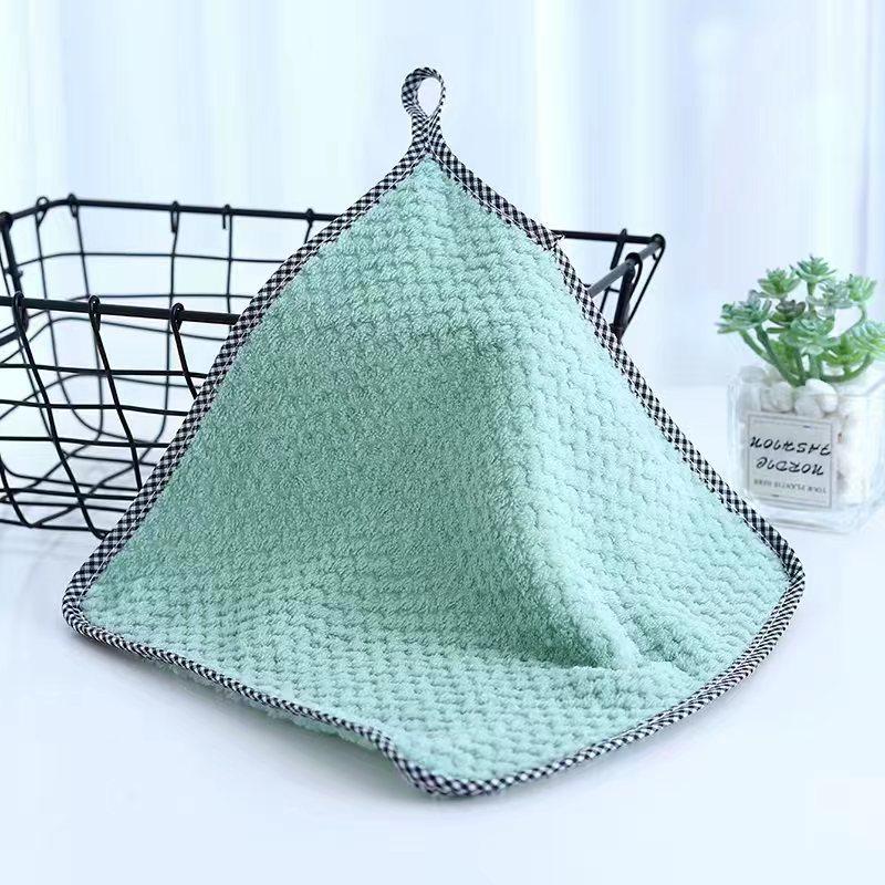 5pcs Kitchen Daily Dish Towel Cloth Kitchen Rag Non-stick Oil Thickened Table Cleaning Cloth Double-layer Absorbent Microfiber