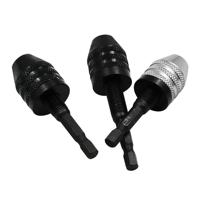 Hex Drill Bits Adapter Keyless Shaft Chuck Clamp 0.3-8 Mm Electric Motor Shaft Mini Chuck Fixture 1/4 ''Hex Shank Drill Chuck