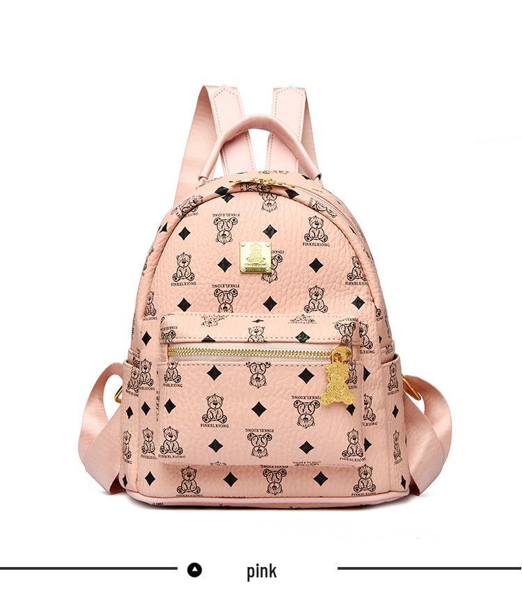 

Женский рюкзак с принтом ретро плюшевого мишки - Дорожная и городская сумка большой вместимости Small