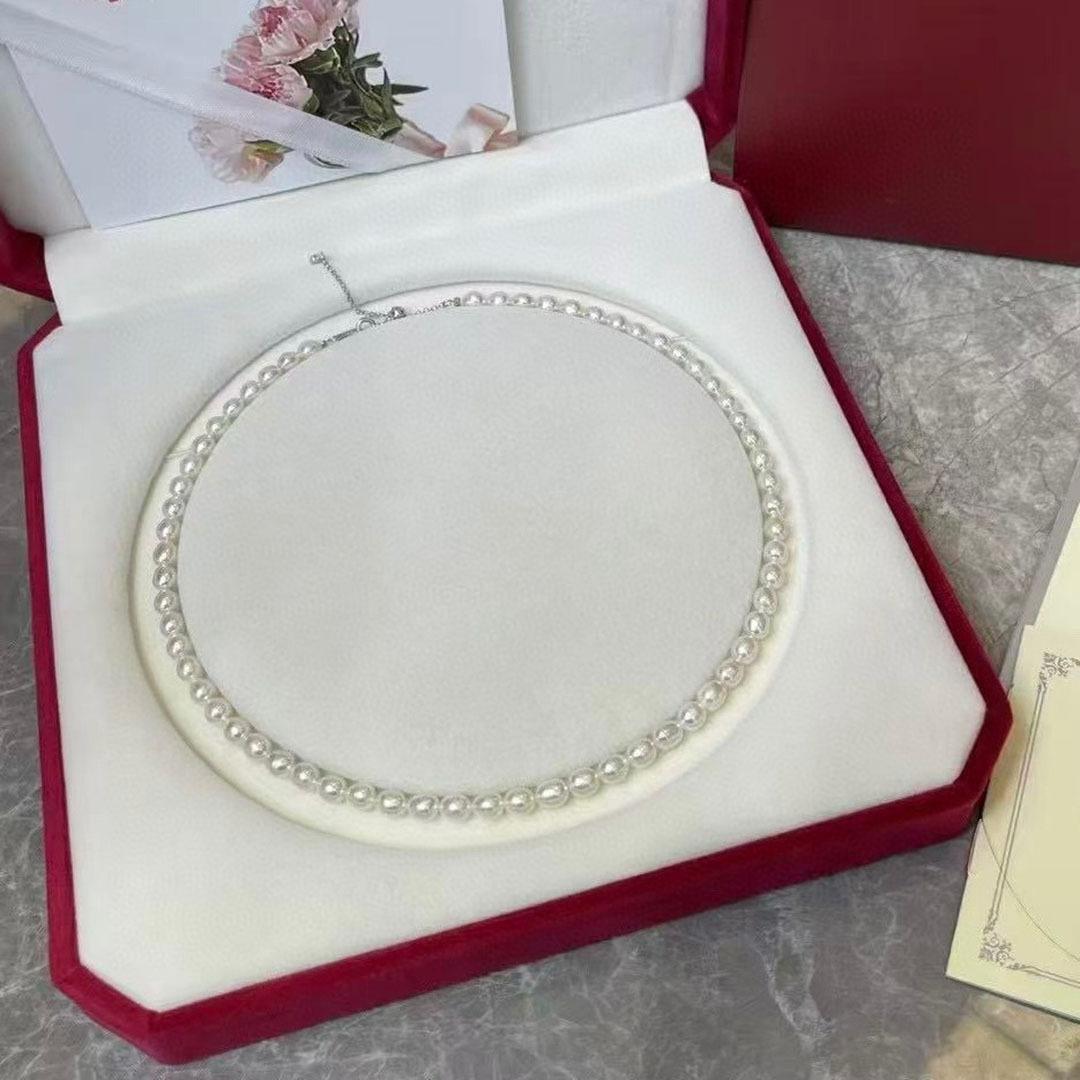 

5-6Mm Natural Freshwater Rice-shaped Pearl Sterling Silver Necklace Women s 925 Sterling Silver Light Luxury Niche High-end Neck Chain New 2026 45CM