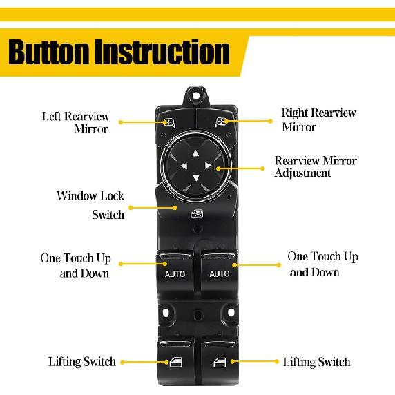 Power Window Switch Driver Side Compatible with Ford Explorer 2011-2015, for Ford Taurus 2013-2019 Front Left Driver Side Power Window Master Switch
