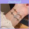 Korean Style Zircon Star Charm Bracelet With Silver Finish For Summer Fashion