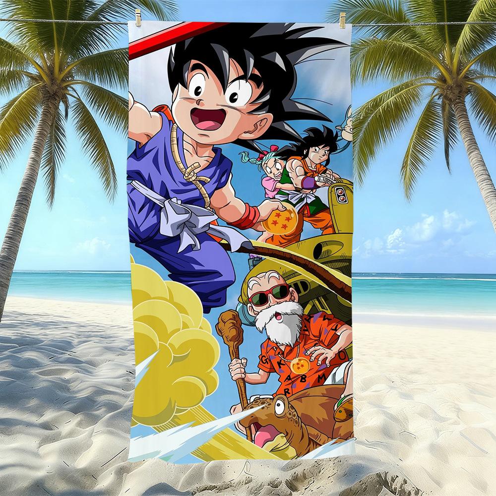Animation Beach Towels Thickened Microfiber Quick-Drying Bath Towels Outdoor Travel Towels Can Be