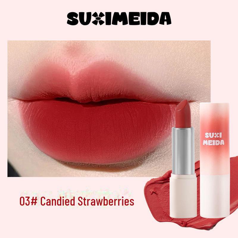 Suzy Meida Velvet Soft Matte Lipstick - Mocha Milk Brown, Skin-Whitening, Student Party Wear.