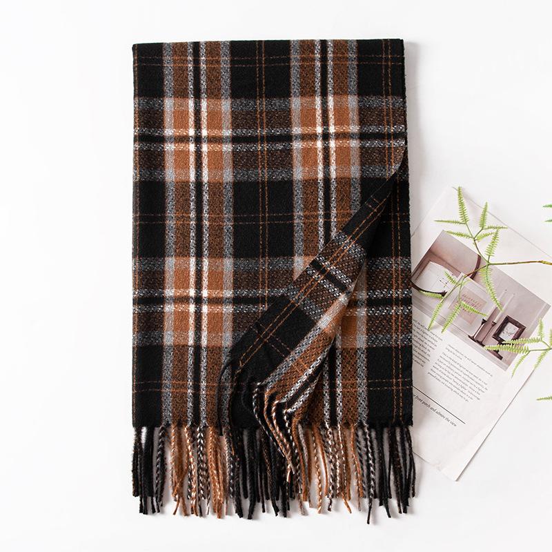 New Autumn and Winter Maillard Scarf Light Luxury and High End Korean Style Tassel Fashion Versatile High End Warm Scarf
