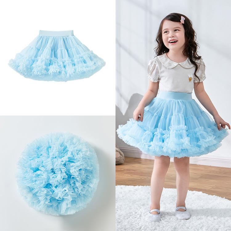 Girls  Fluffy Tutu Skirt: Baby & Child Princess Mesh Skirt for Christmas Holidays 120 cm