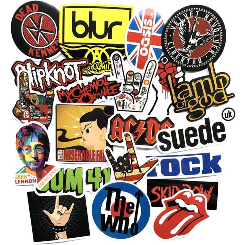 52 Stück Rock Band Doodle Persönlichkeit Aufkleber Koffer Laptop Kühlschrank Aufkleber Paster
