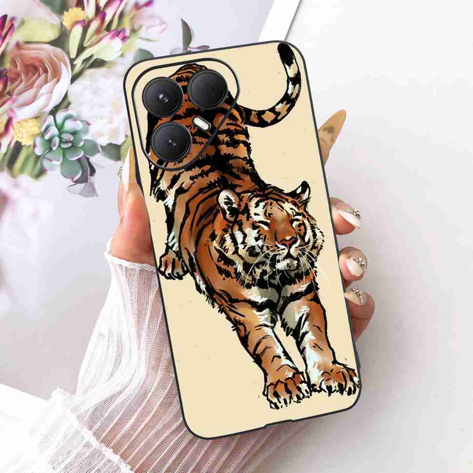 For Tecno Pova 7 Ultra 5G LJ9 Case Cartoon Cat Tiger Silicone TPU Black Cover For Tecno Pova 7Ultra 5G 6.67" Phone Cases Fundas