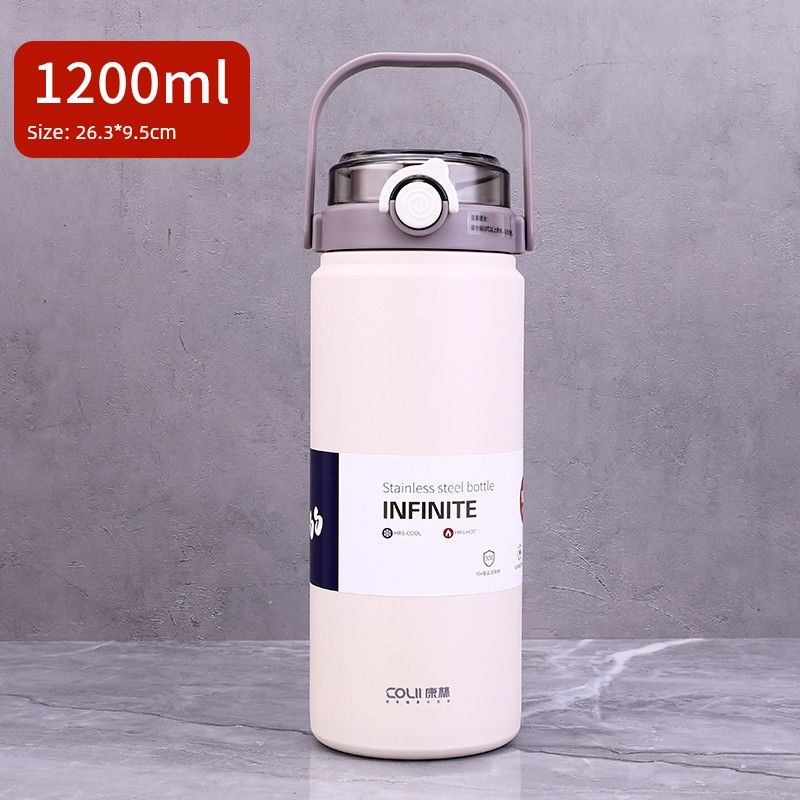 316 Stainless Steel Student Straw Water Cup, Popular Large-Capacity Thermos Cup, Outdoor Fitness Travel Water Bottle for Men and Women