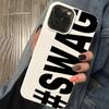 Carcasă Telefon Creativă cu Design Litere SWAG pentru iPhone 17 16 15 14 13 12 11 Air Pro Max X XS XR XSMax Plus Film Lucios Capac Dur PC