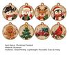 Vintage Style Christmas Tree Tags 8Pcs Wooden Ornaments, Wood Slice Hanging Decor with Santa, Retro Gift Wrap Embellishments Snowman, Gingerbread,