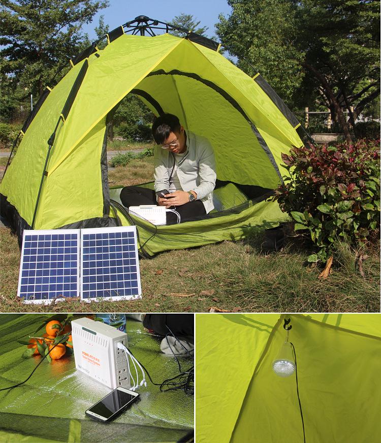 Compact 220V Off-Grid Solar Power System for Homes, Suitable for TV and Laptop.
