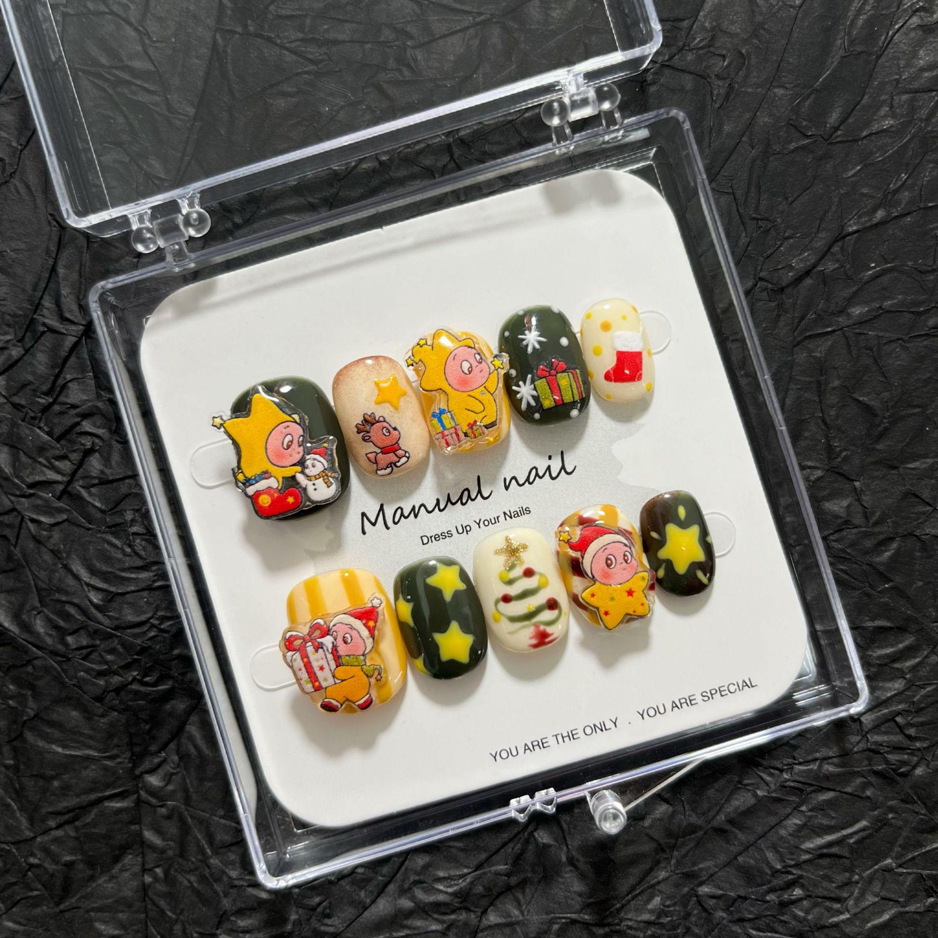 Съемные мультяшные наклейки для нейл-арта - Звездный Человек Девочка - A656 Extra Small